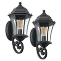 Outdoor Waterproof Glass Retro Wall Lamp 2 pack black-traditional-acrylic