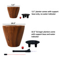 2 Pack 10 in.Dark Wood Plastic Self watering Planter dark brown-abs