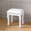 White Vanity Stool Padded Makeup Chair Bench with