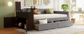 Twin Size Upholstered Daybed with Storage Armrest and gray-upholstered