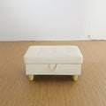 Rectangular Upholstered Ottoman With Storage And white-foam-faux leather