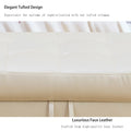 Rectangular Upholstered Ottoman With Storage And white-foam-faux leather