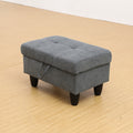 Rectangular Upholstered Ottoman With Storage And dark gray-foam-fabric