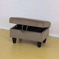 Rectangular Upholstered Ottoman With Storage And brown-foam-corduroy