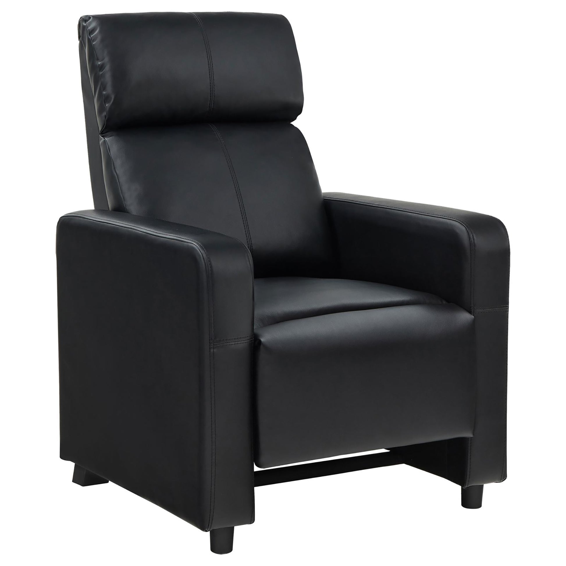 Black Upholstered Push Back Recliner