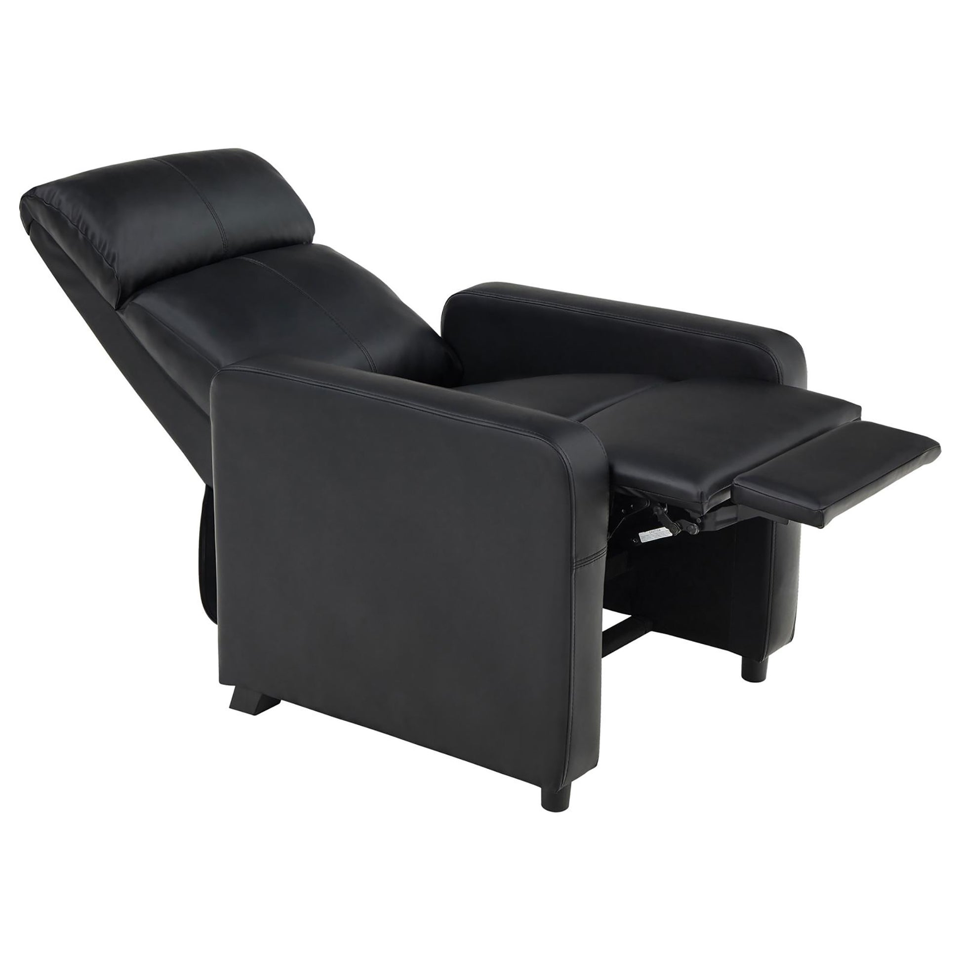 Black Upholstered Push Back Recliner