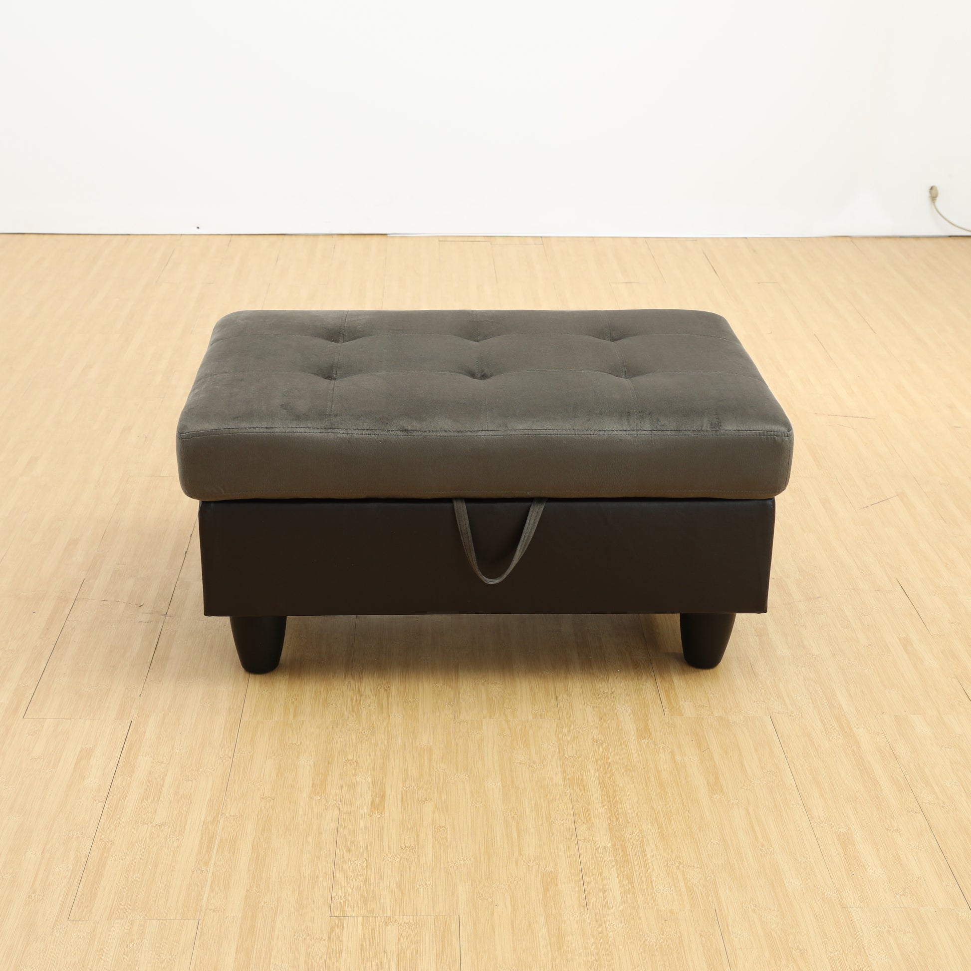 Rectangular Upholstered Ottoman With Storage And taupe-foam-fabric