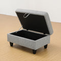 Rectangular Upholstered Ottoman With Storage And gray-foam-linen