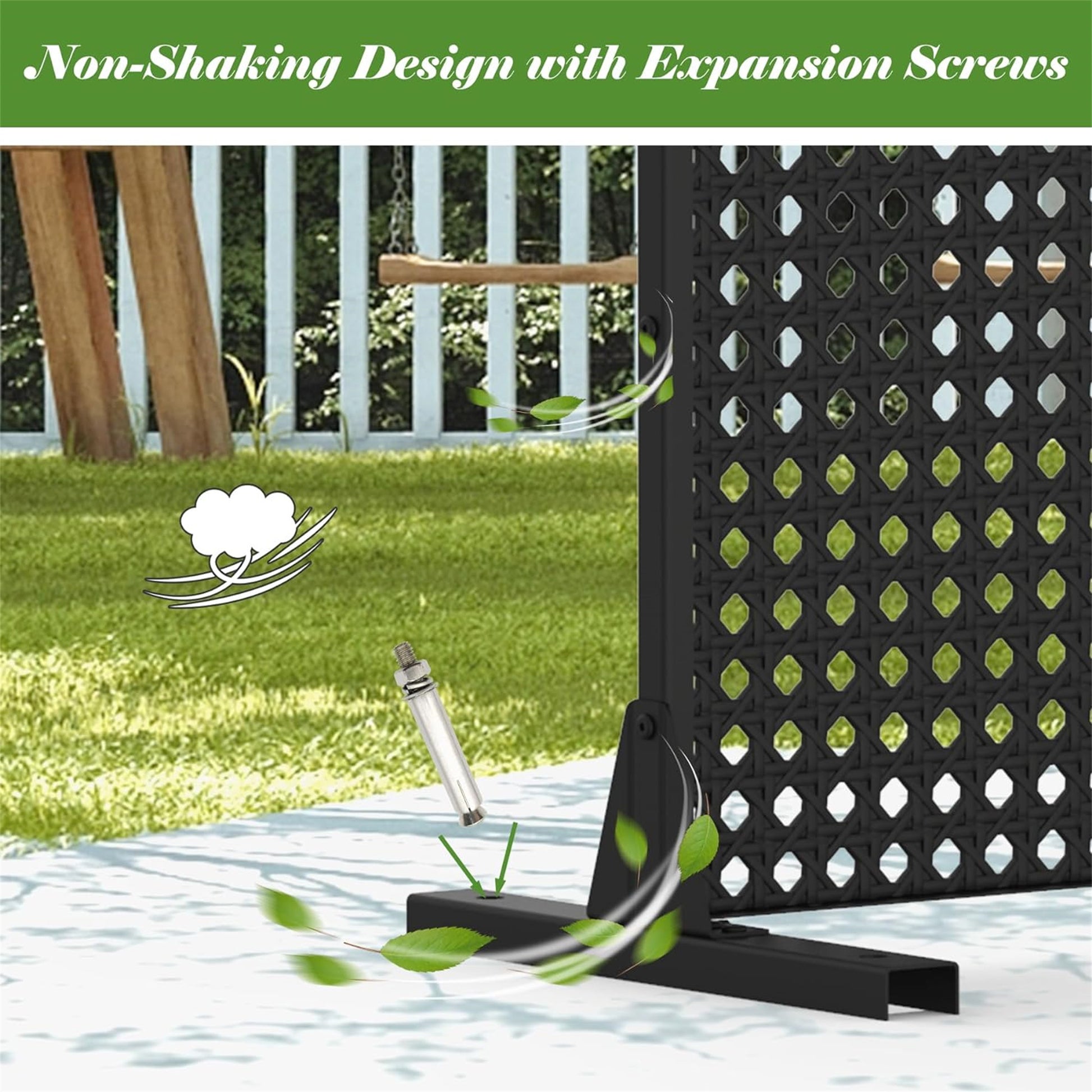 Metal Privacy Screen, Freestanding Outdoor Indoor black-steel