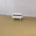 Rectangular Upholstered Ottoman With Storage And white-foam-faux leather