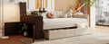 Twin Size Upholstered Daybed with Storage Armrest and beige-upholstered