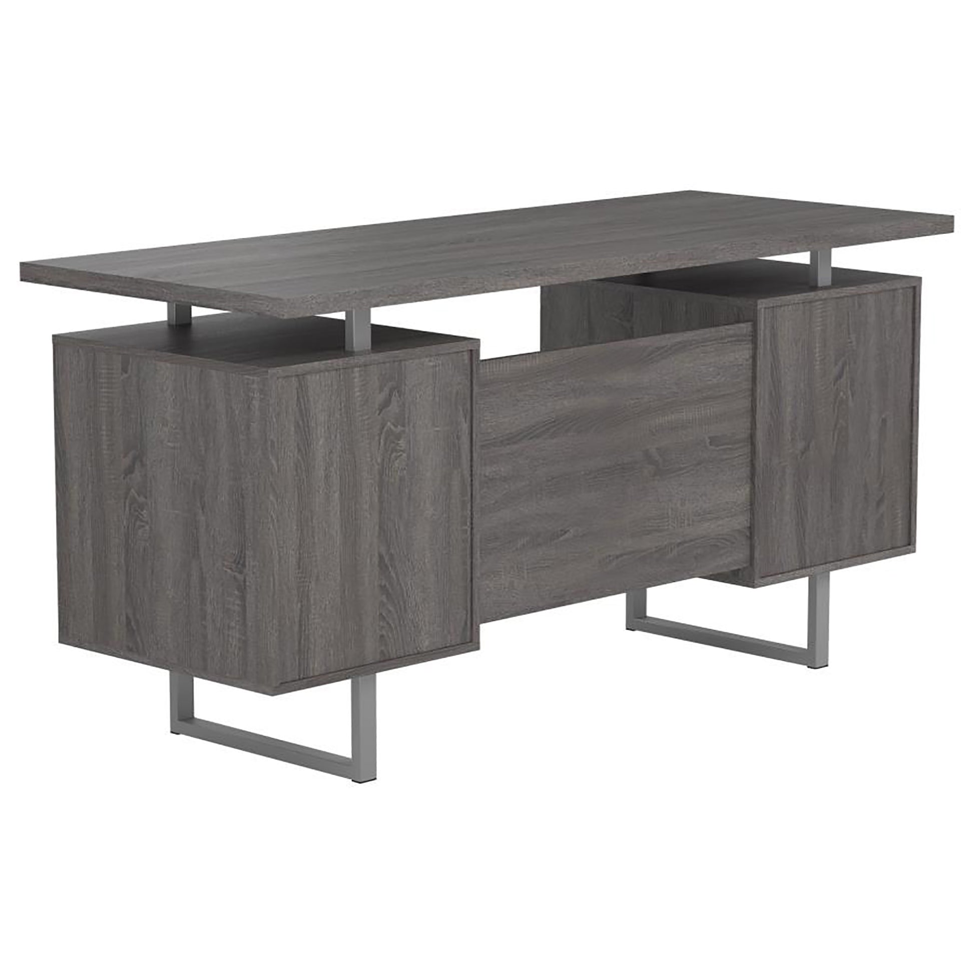 Weathered Grey 2 drawer Floating Top Office Desk