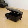 Rectangular Upholstered Ottoman With Storage And taupe-foam-fabric