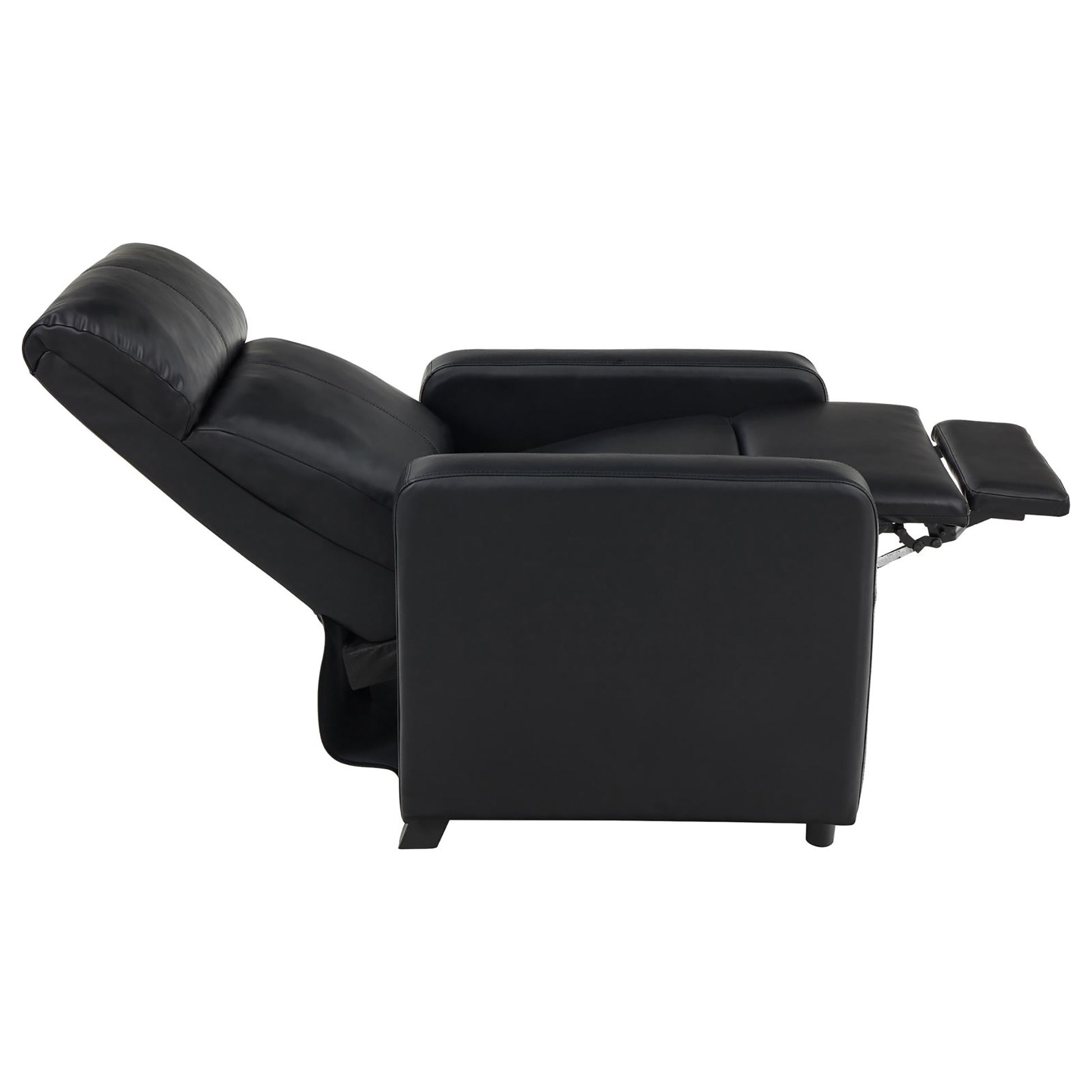 Black Upholstered Push Back Recliner