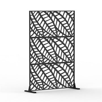 Metal Privacy Screen, Freestanding Outdoor Indoor black-steel