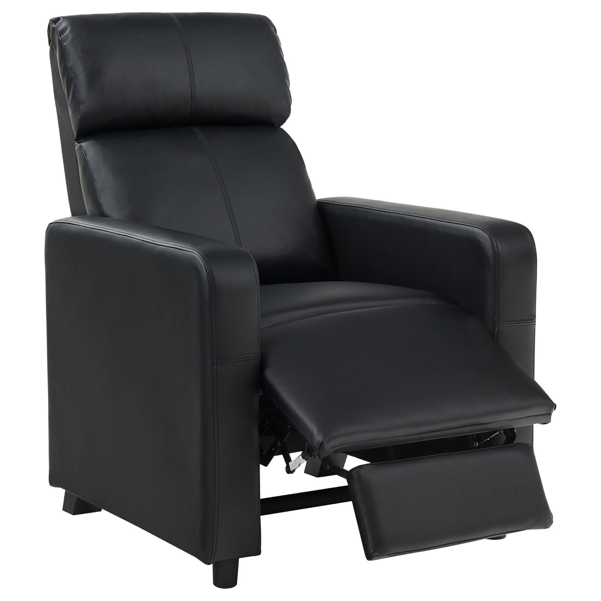 Black Upholstered Push Back Recliner