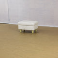 Rectangular Upholstered Ottoman With Storage And white-foam-faux leather