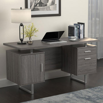 Weathered Grey 2 drawer Floating Top Office Desk