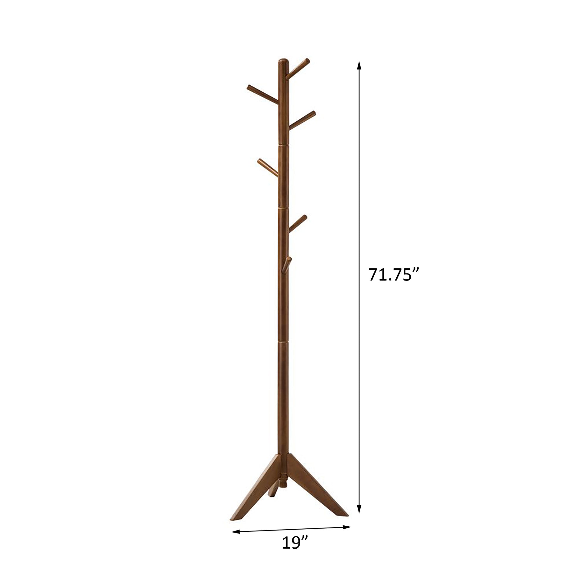 Walnut 6 hook Coat Rack walnut-brown-primary living