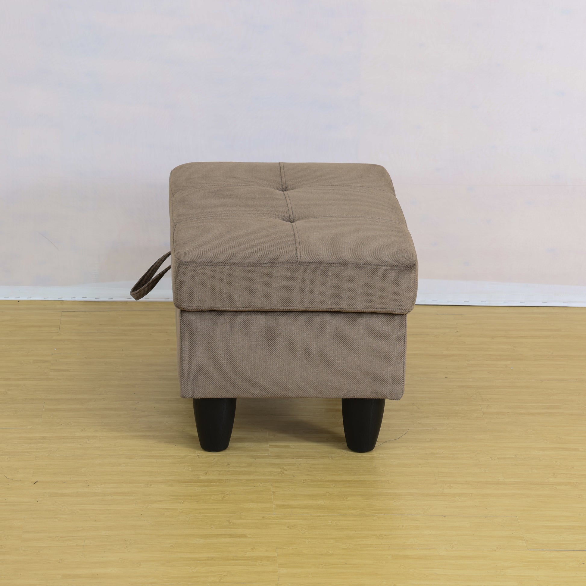 Rectangular Upholstered Ottoman With Storage And brown-foam-corduroy