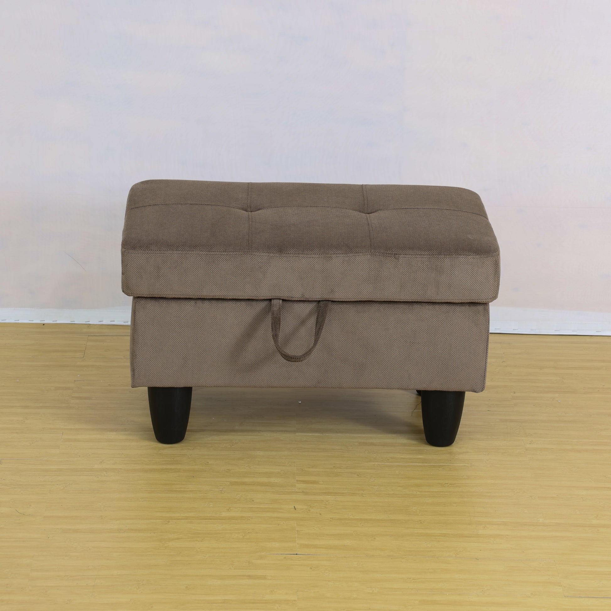 Rectangular Upholstered Ottoman With Storage And brown-foam-corduroy