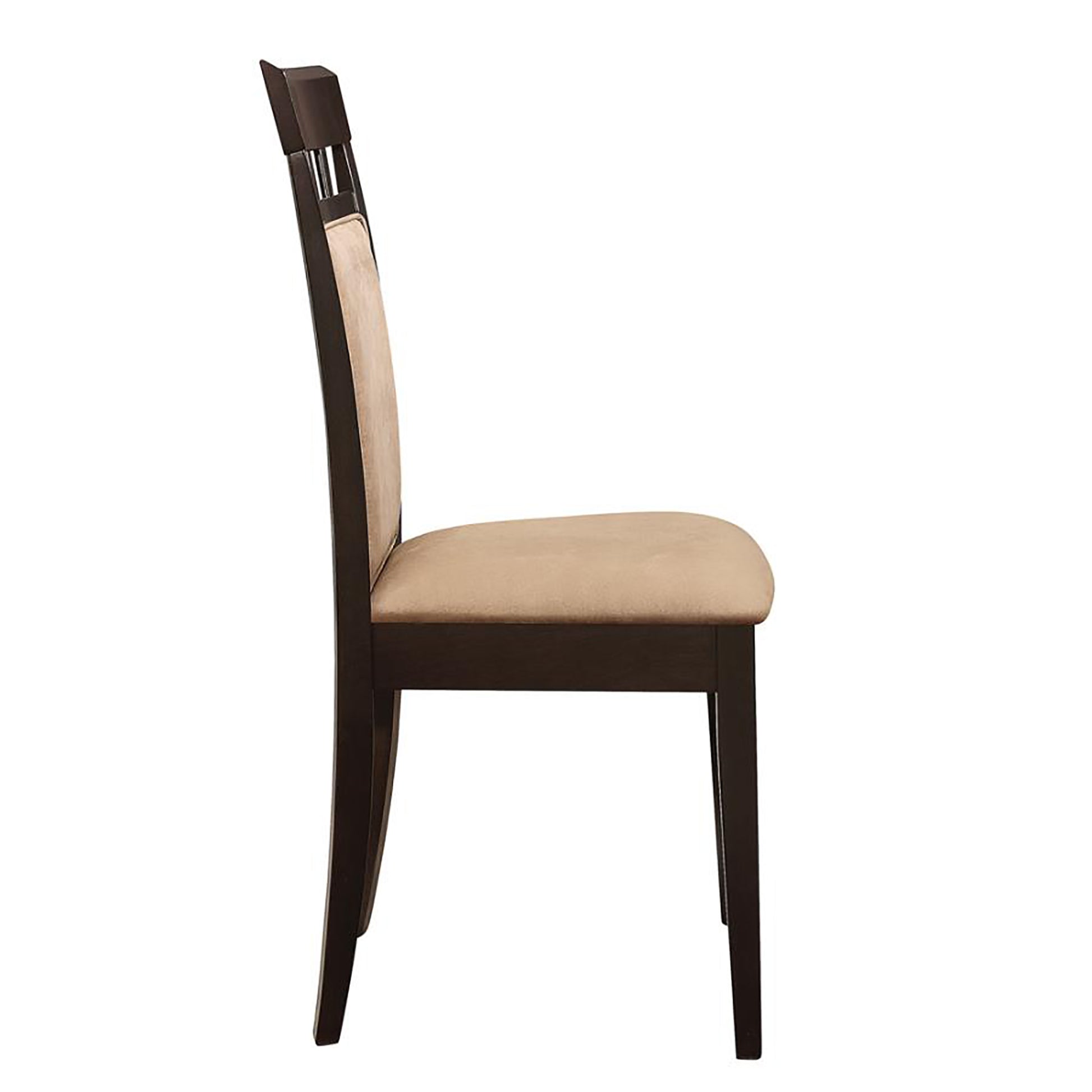 Beige and Cappuccino Upholstered Side Chairs Set