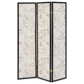 Beige and Espresso 3 panel Folding Screen