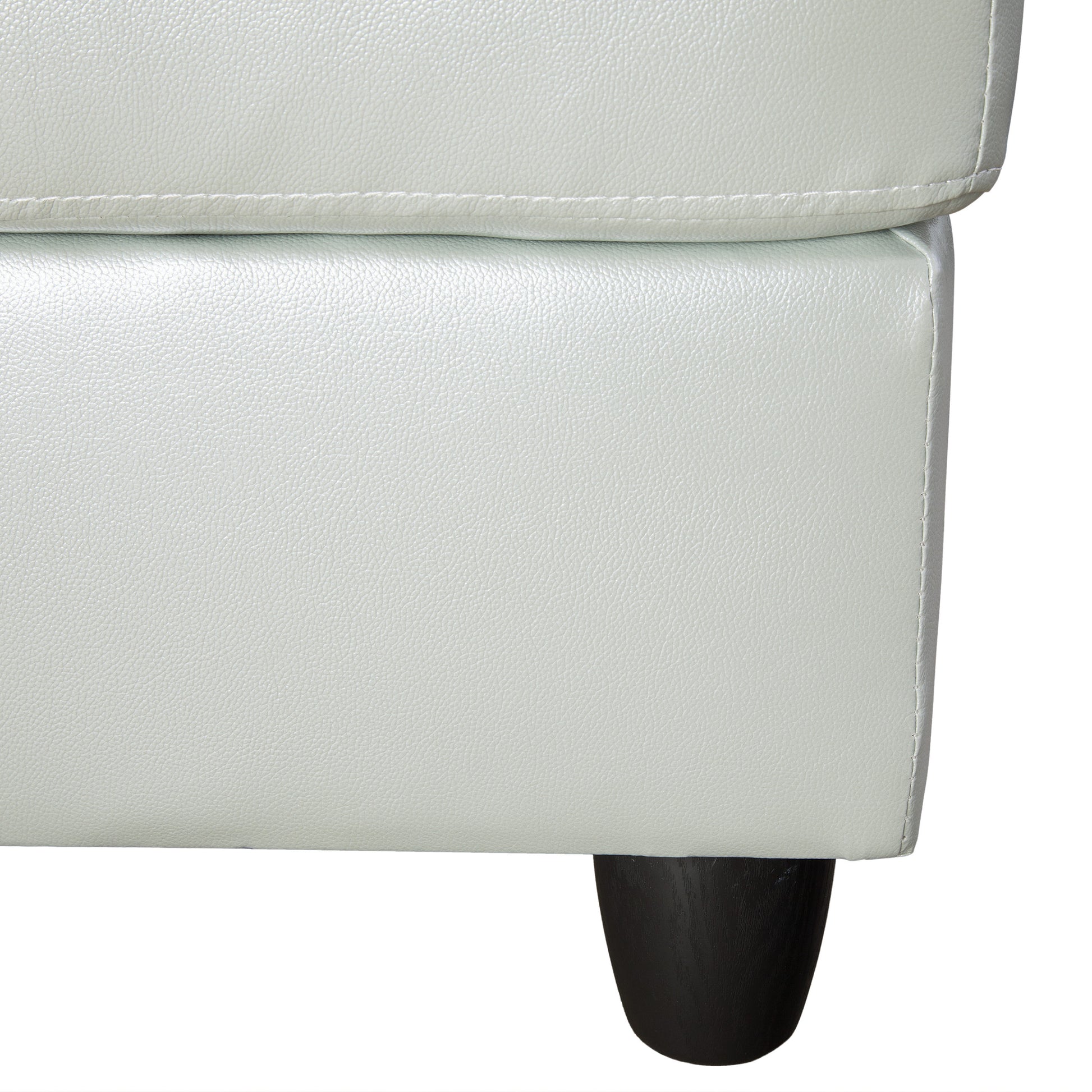 Rectangular Upholstered Ottoman With Storage And silver multi-foam-faux leather