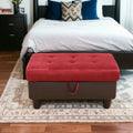 Rectangular Upholstered Ottoman With Storage And red-foam-fabric