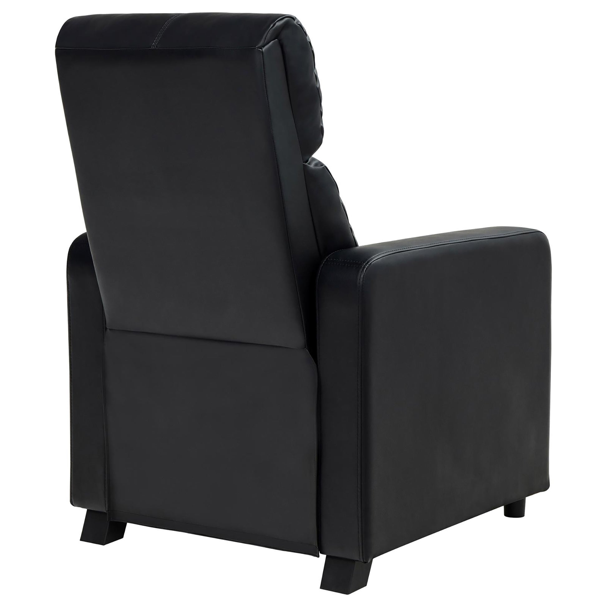 Black Upholstered Push Back Recliner