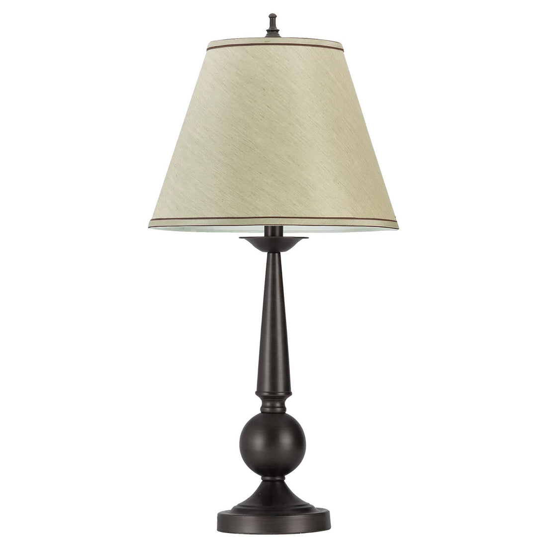 Bronze and Beige Table Lamps with Cone Shade Set