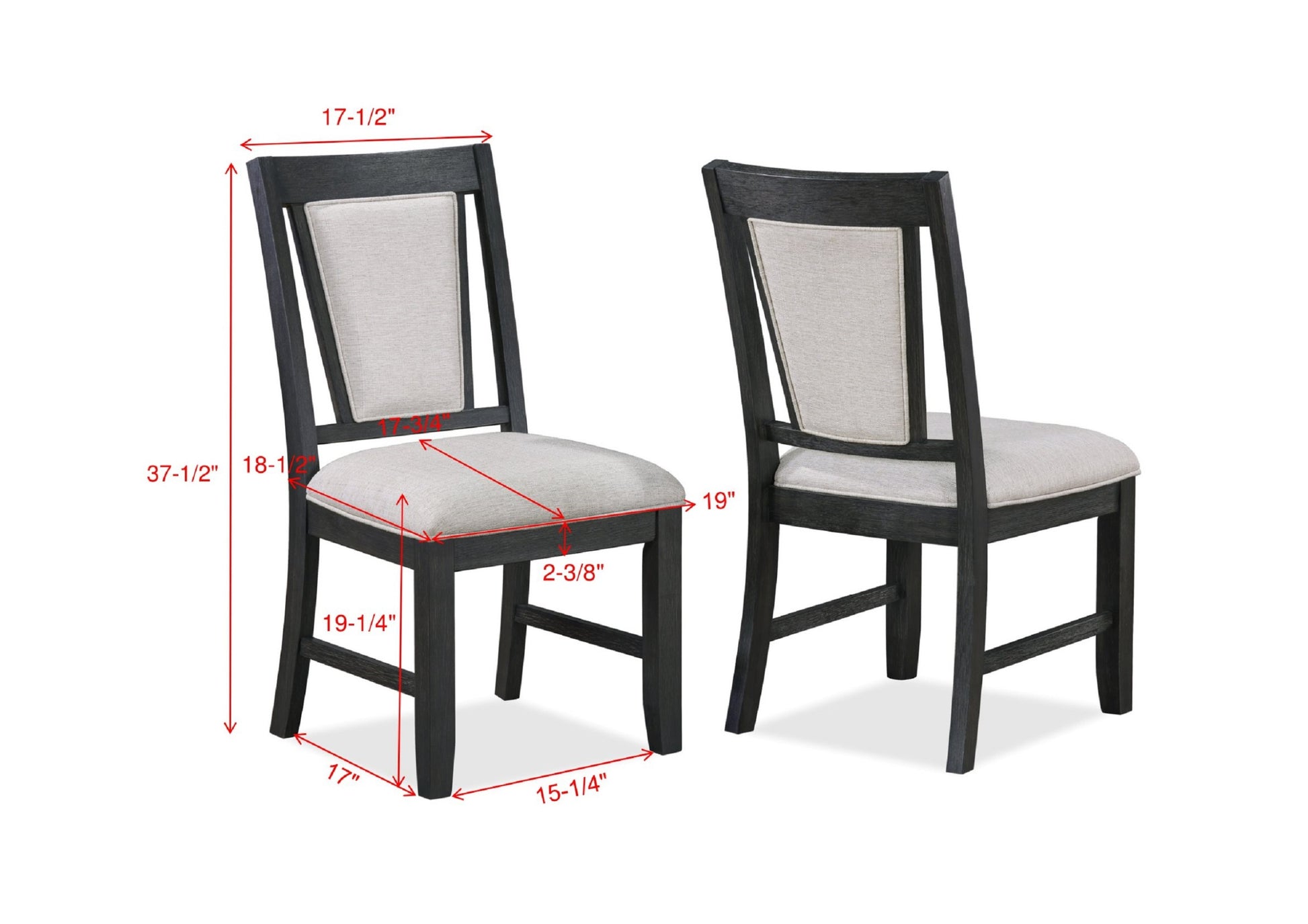 2pc Contemporary Dining Side Chair Upholstered