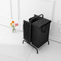 2 Tier Laundry Hamper 110L Large Oxford Clothes Basket black-fabric