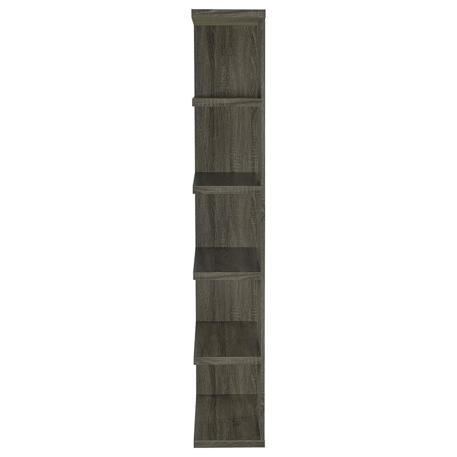 Weathered Grey 5 shelf Bookcase 5-grey-gray-corner-vertical-office-open