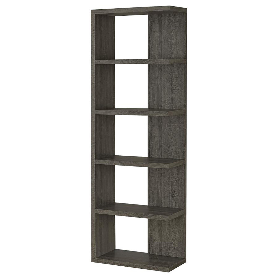 Weathered Grey 5 shelf Bookcase 5-grey-gray-corner-vertical-office-open