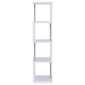 White and Chrome 4 tier Bookcase 4-white-white-geometric-vertical-office-open