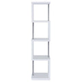 White and Chrome 4 tier Bookcase 4-white-white-geometric-vertical-office-open