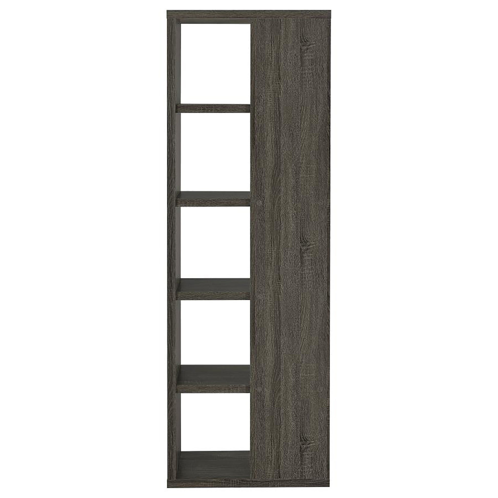 Weathered Grey 5 shelf Bookcase 5-grey-gray-corner-vertical-office-open