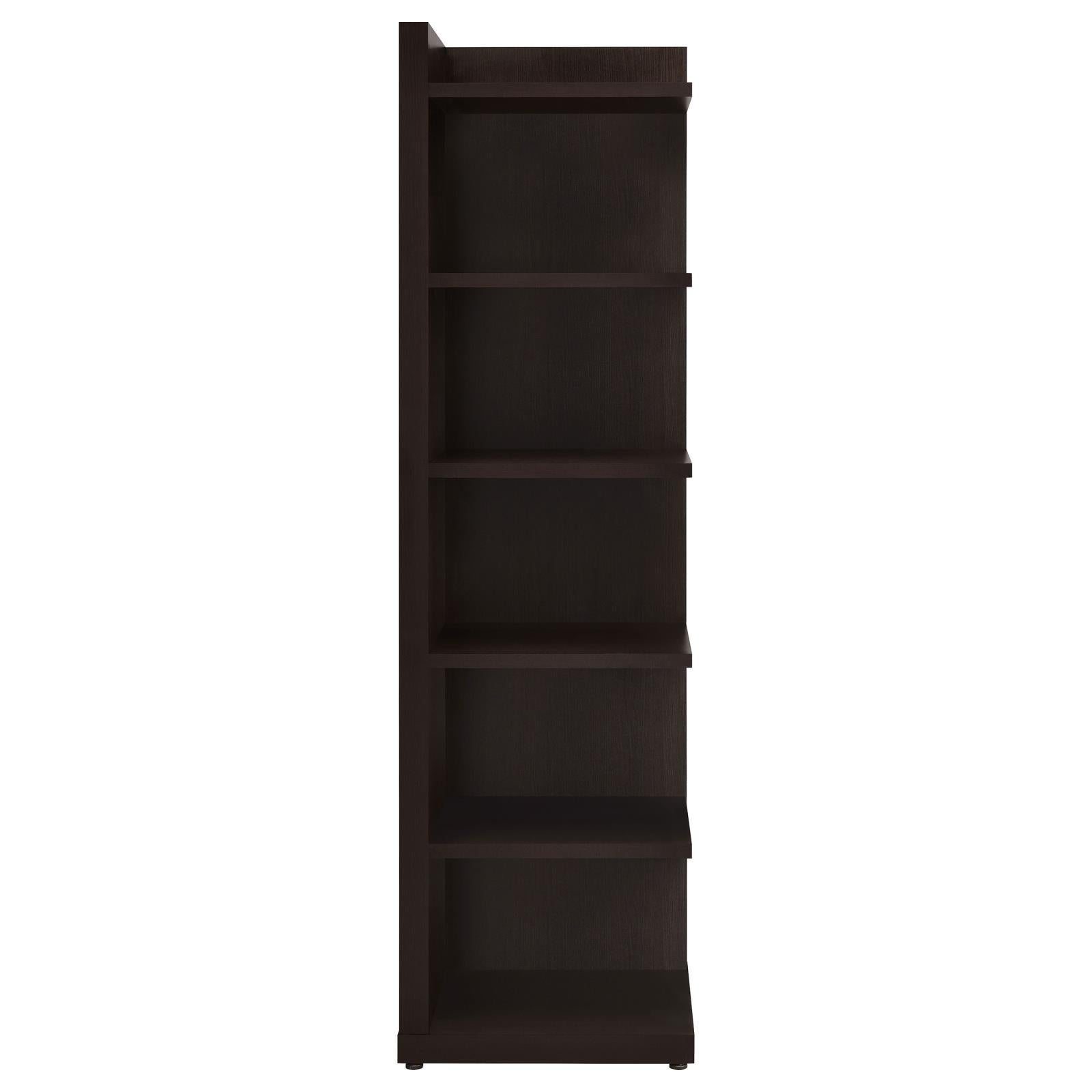 Cappuccino 6 tier Corner Bookcase