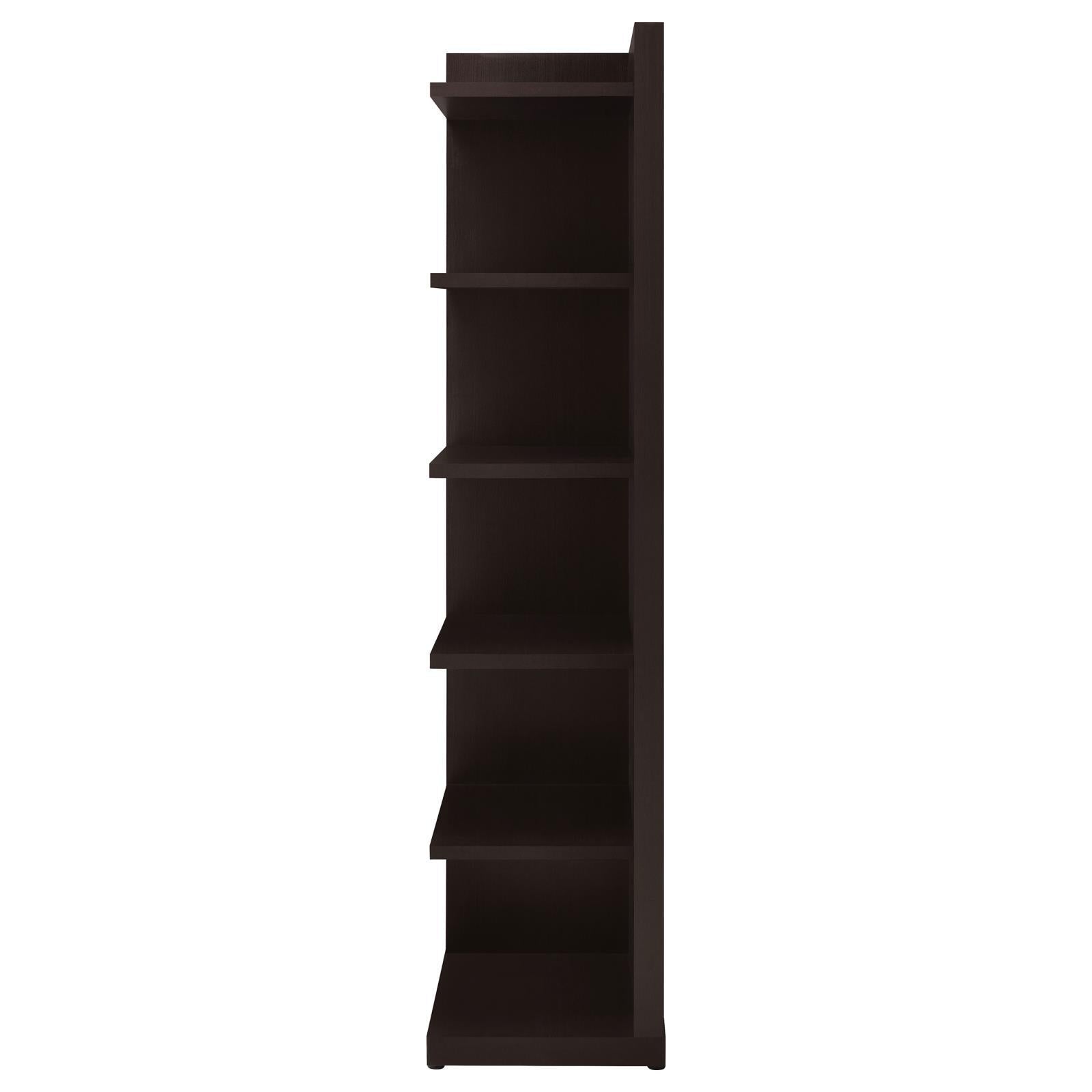 Cappuccino 6 tier Corner Bookcase