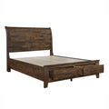 Burnished Brown Finish Classic Queen Bed with