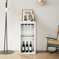 Brown walnut color modular wine bar Cabinet with white-mdf