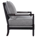 Grey and Black Removable Back Accent Chair