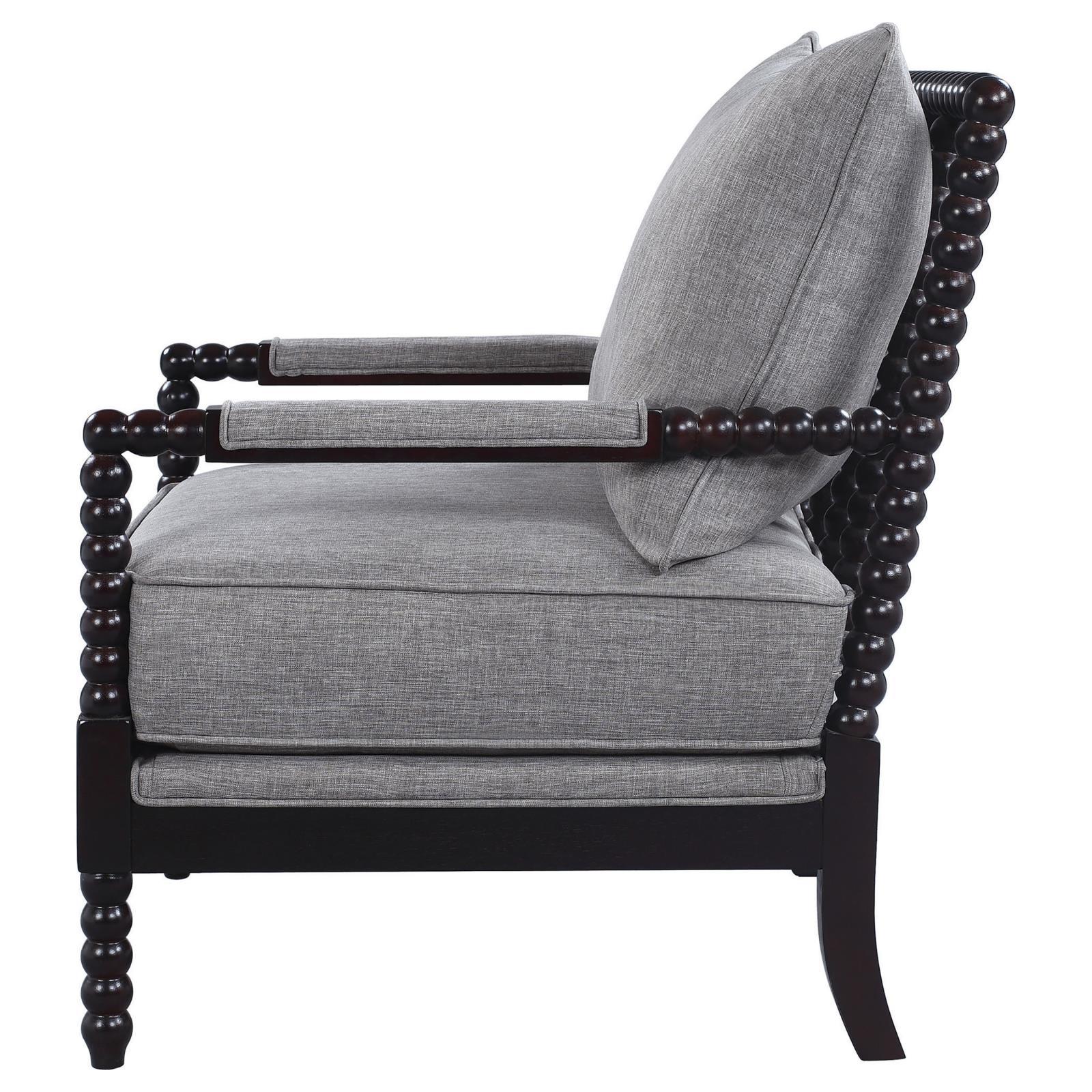 Grey and Black Removable Back Accent Chair