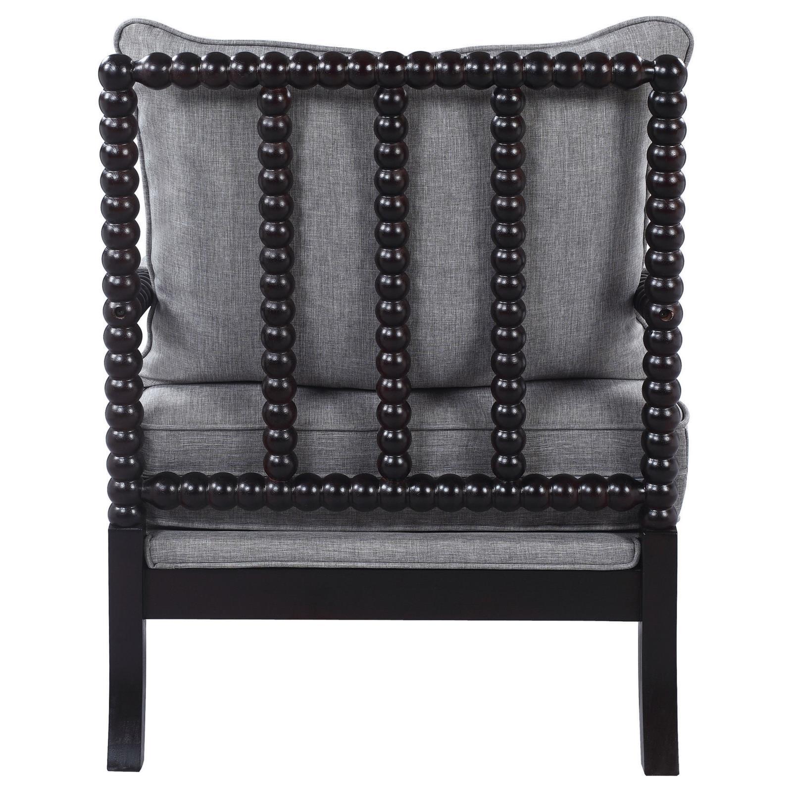 Grey and Black Removable Back Accent Chair