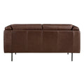 Modern Design Brown Genuine Leather Loveseat 1pc