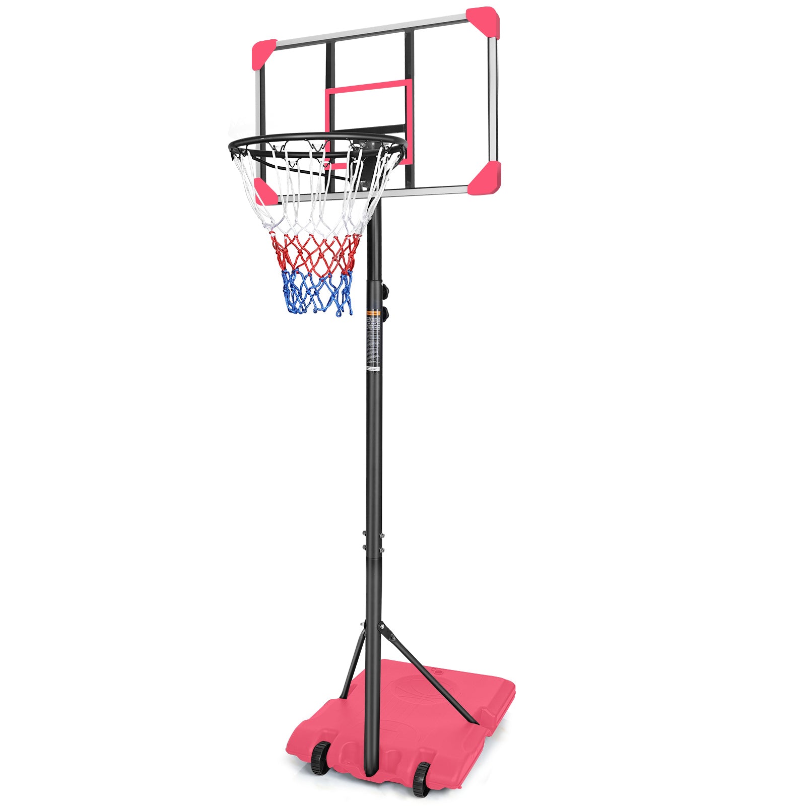 Portable Basketball Goal System with Stable Base and transparent-sporty-iron