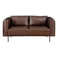 Modern Design Brown Genuine Leather Loveseat 1pc