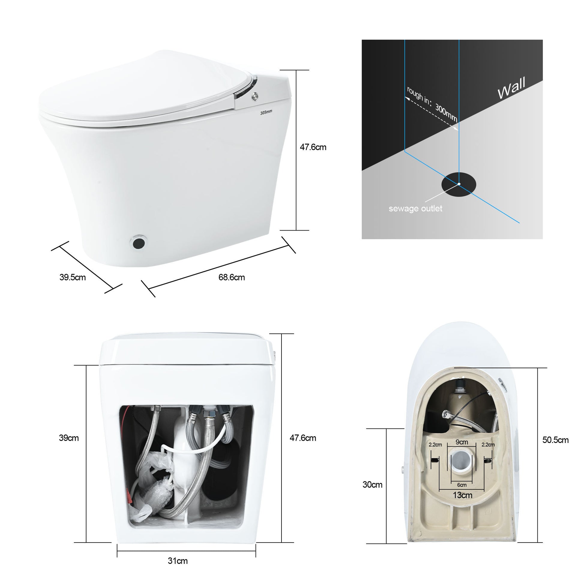 Luxury Smart Toilet with Dryer and warm water