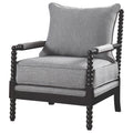 Grey and Black Removable Back Accent Chair